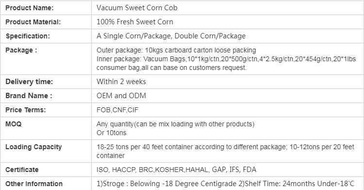 Vacuum Pack Sweet Corn(图1)