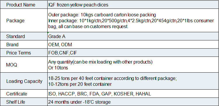 IQF Frozen Yellow Peach Slice(图1)