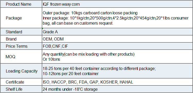 IQF Frozen Waxy Corn(图1)
